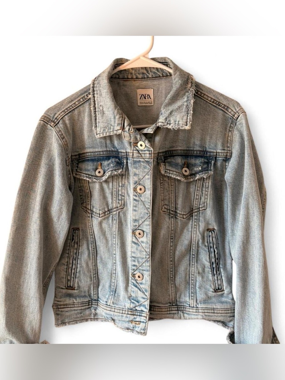 Zara Light Wash Blue Denim Jacket
